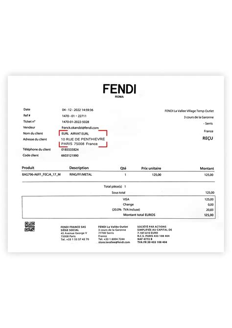 fendi invoice|Fendi my order.